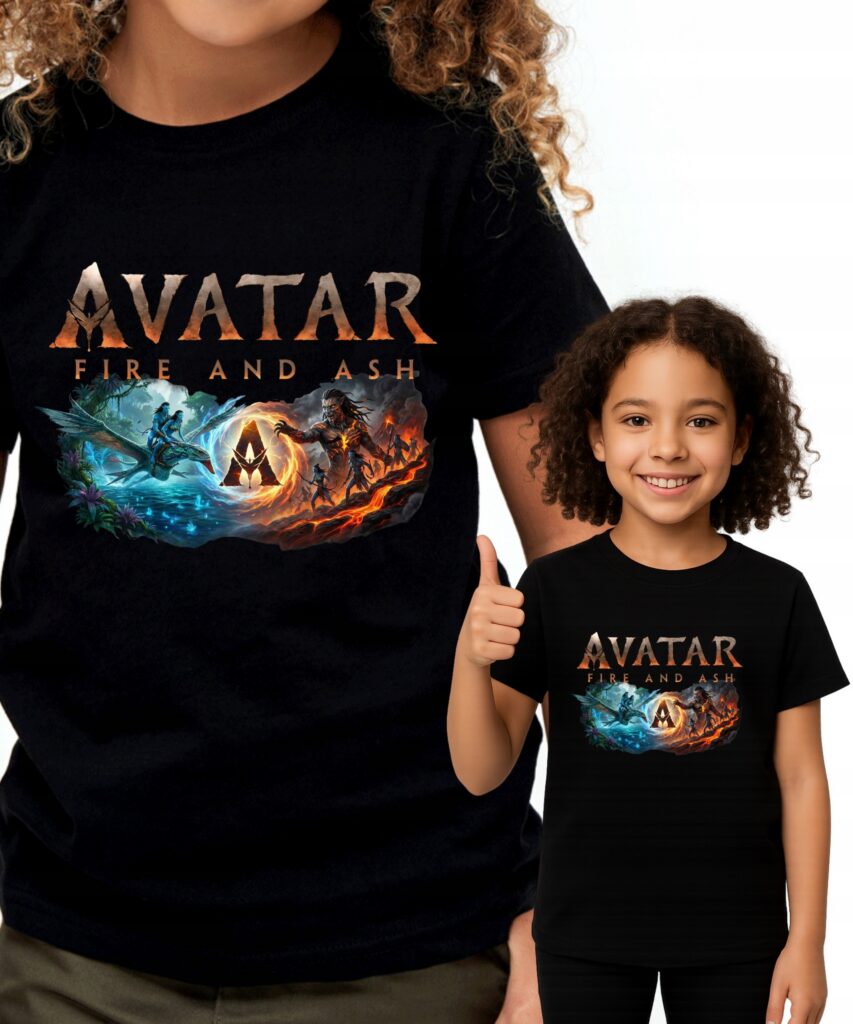 Koszulka fanart filmowo-serialowy awatar z autorską grafiką czarny premium - wzór ASD-1209