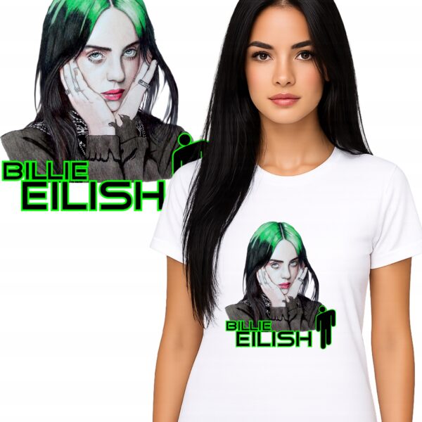 Koszulka damska fanart billie muzyczny pop z autorską grafiką premium - wzór ASD-24838