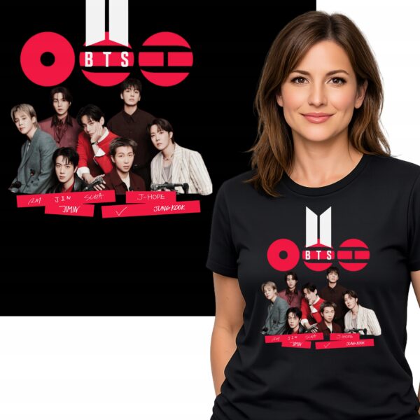 Koszulka damska fanart bts muzyczny k-pop z autorską grafiką premium - wzór ASD-24510