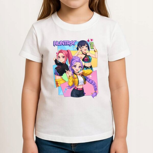 Koszulka fanart huntrix muzyczny k-pop z autorską grafiką biały premium - wzór ASD-22138