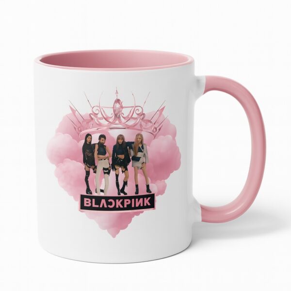 Kubek fanart muzyczny k-pop black pink z autorską grafiką różowy - wzór ASD-7292
