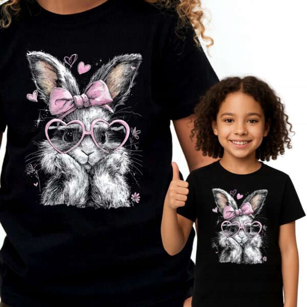 królik słodki króliczek zając koszulka t-shirt czarny premium