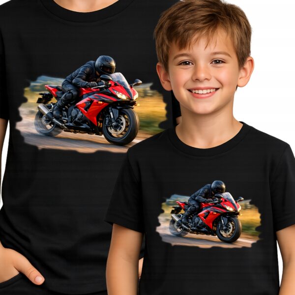 motor ścigacz motocyklista koszulka t-shirt czarny premium
