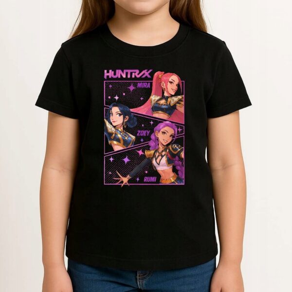 Koszulka fanart huntrix muzyczny k-pop z autorską grafiką czarny premium - wzór ASD-22375