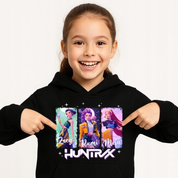 Bluza z kapturem rumi mira zoey fanart muzyczny k-pop z autorską grafiką - wzór ASD-20020