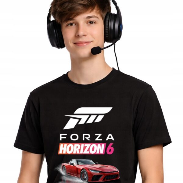 Koszulka fanart gamingowy forza z autorską grafiką czarny premium - wzór ASD-18180