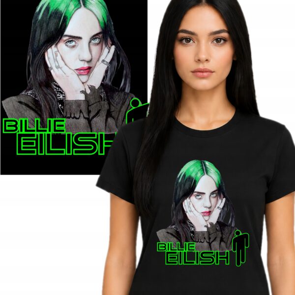 Koszulka damska fanart billie muzyczny pop z autorską grafiką premium - wzór ASD-24843