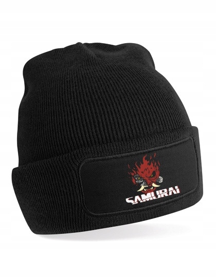 samurai cyberpunk czapka zimowa beanie onesize czarna