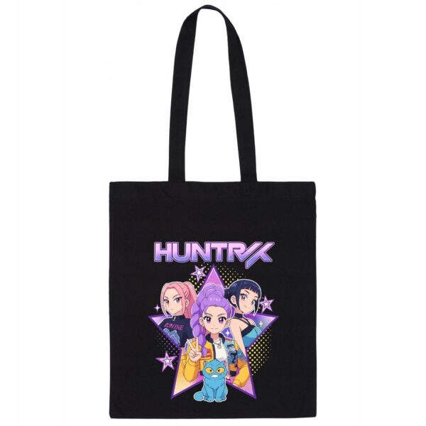 Torba fanart huntrix muzyczny k-pop z autorską grafiką czarny - wzór ASD-9247