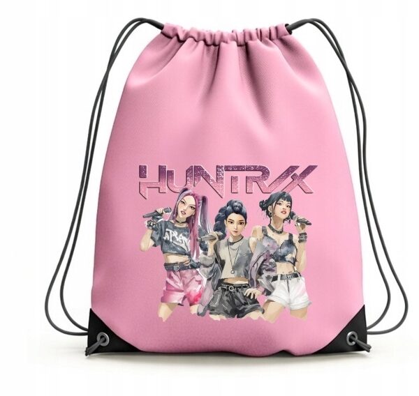 Worek fanart muzyczny k-pop rumi mira zoey z autorską grafiką różowy premium - wzór ASD-9604