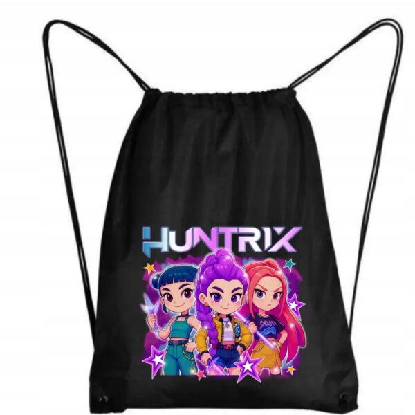Worek fanart huntrix muzyczny z autorską grafiką czarny - wzór ASD-8602