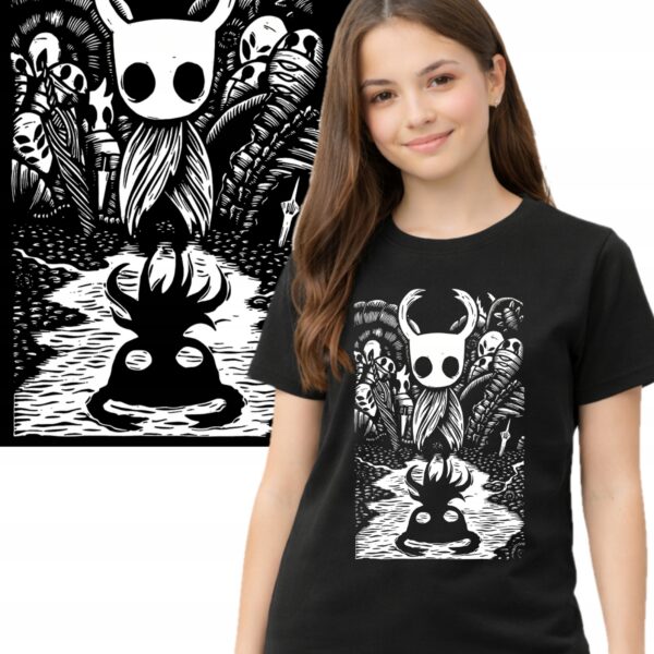 Koszulka fanart hollow gamingowy z autorską grafiką czarny premium - wzór ASD-21501