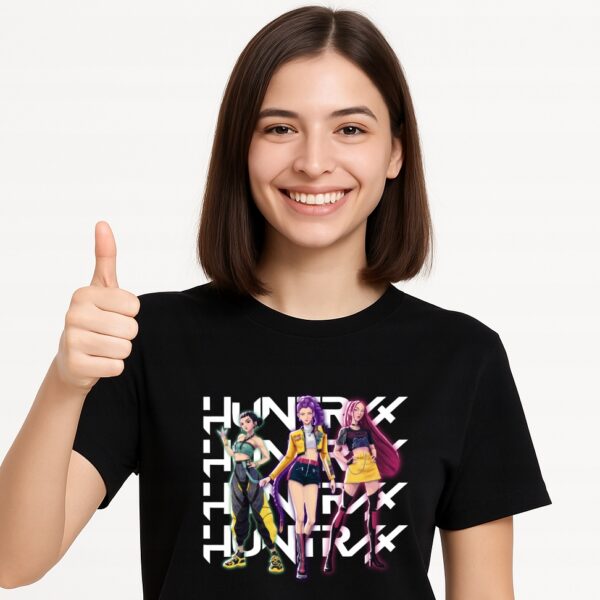 Koszulka damska hunters fanart muzyczny k-pop z autorską grafiką premium - wzór ASD-23841
