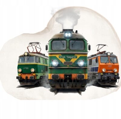 Poduszka dekoracyjna fanart kolejowy z autorską grafiką - wzór ASD-13895