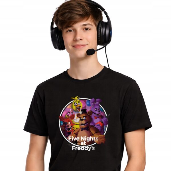 Koszulka fanart fnaf gamingowy z autorską grafiką czarny premium - wzór ASD-15926
