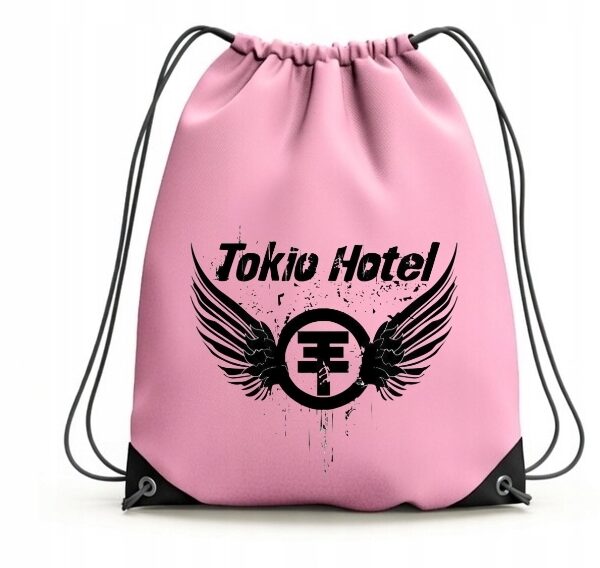 Worek fanart muzyczny Tokio z autorską grafiką różowy premium - wzór ASD-9682