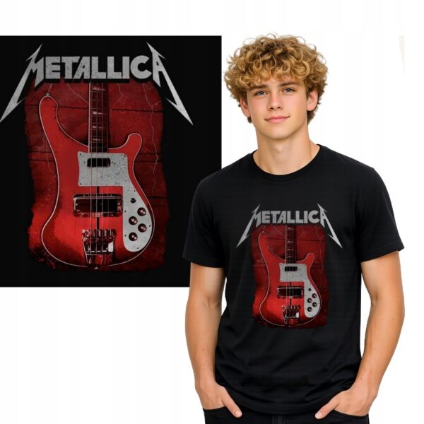 Koszulka z gitarą fanart muzyczny metal z autorską grafiką premium - wzór ASD-24871