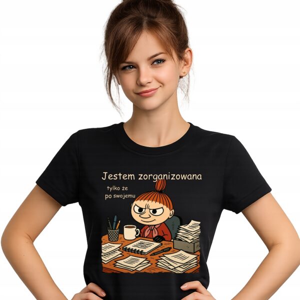 jestem zorganizowana w stylu mała złośnica śmieszna koszulka t-shirt premium