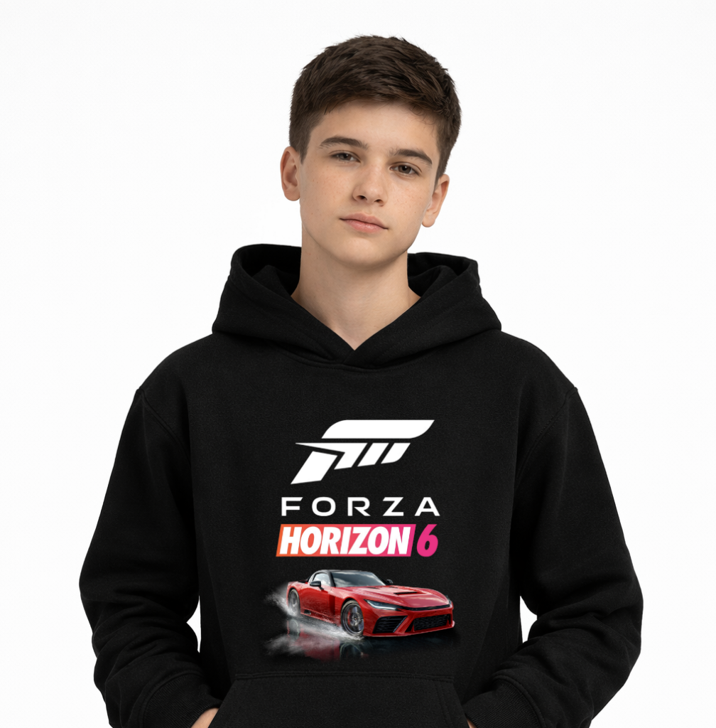 Bluza z kapturem fanart gamingowy z autorską grafiką czarny - wzór ASD-22376