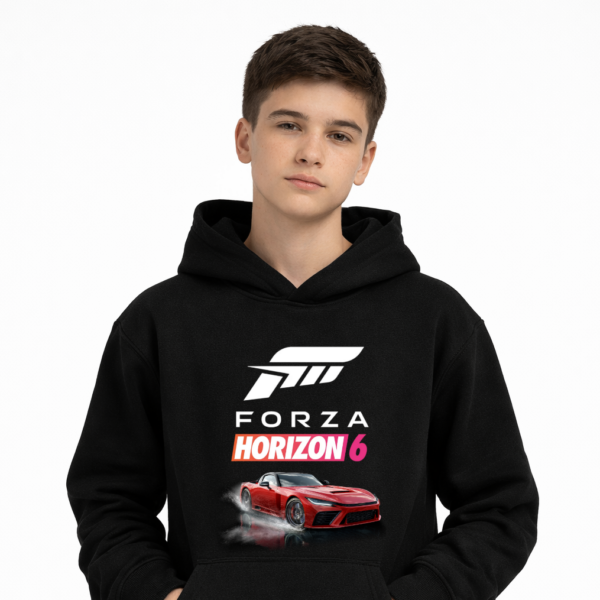 Bluza z kapturem fanart gamingowy z autorską grafiką czarny - wzór ASD-22376