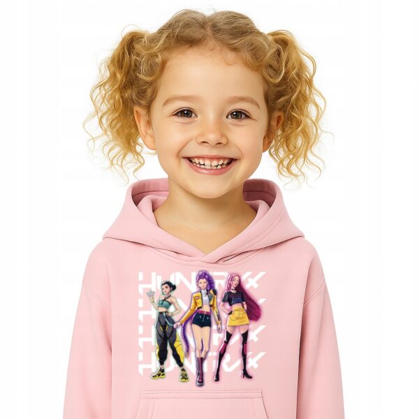 Bluza z kapturem fanart muzyczny z autorską grafiką różowy - wzór ASD-16048