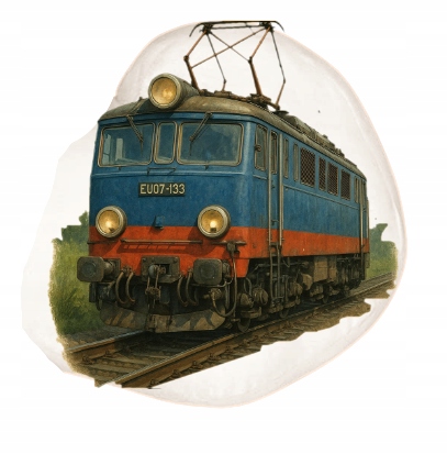 Poduszka dekoracyjna fanart kolejowy z autorską grafiką - wzór ASD-12930