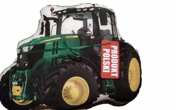 traktor johny deere zielony poduszka przytulanka tył plusz minky