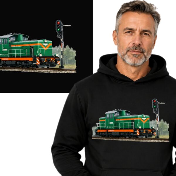 Bluza z kapturem pociągi lokomotywy kolej PKP SM42 STONKA