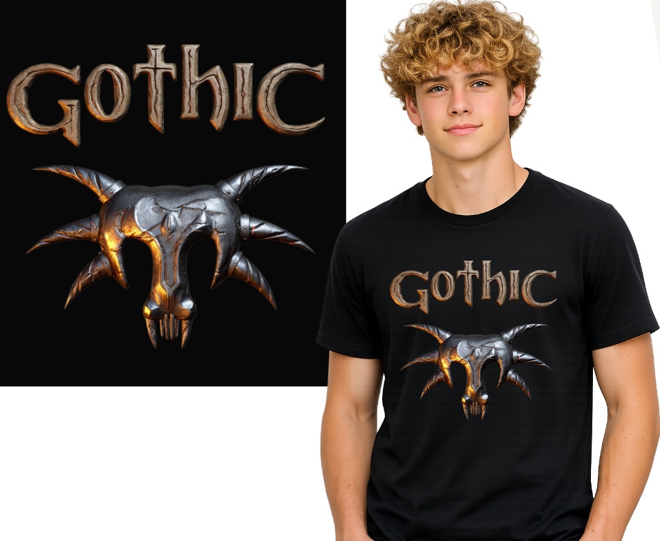 Koszulka dal gracza fanart GOTHIC - wzór ASD-1248667
