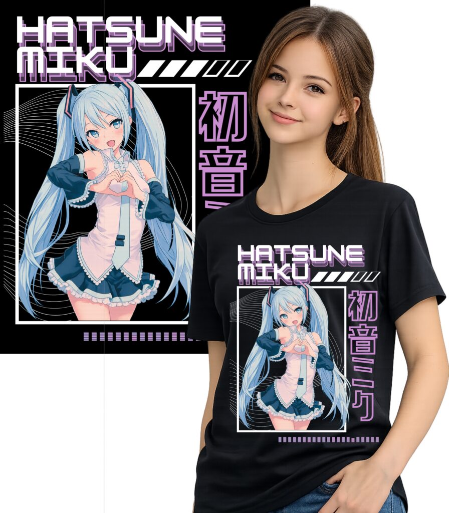 koszulka fanart filmowy muzyczny anime Hatsune Miku t-shirt premium