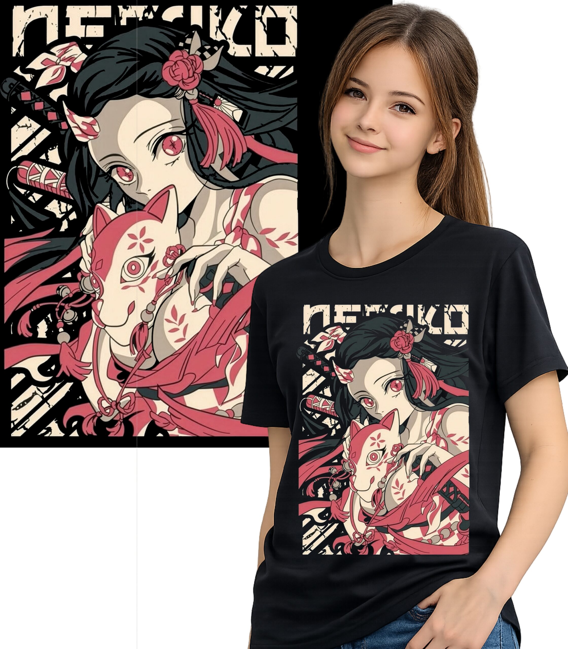koszulka fanart filmowy serial anime Nezuko Demon Slayer t-shirt premium