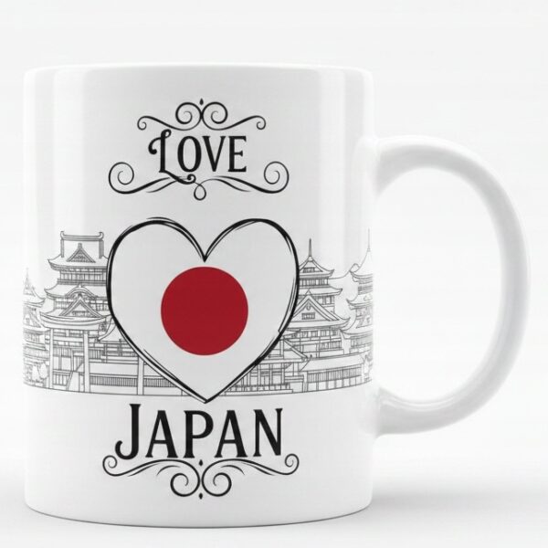 LOVE JAPAN KOCHAM JAPONIĘ FLAGA KUBEK Z NADRUKIEM NA PREZENT