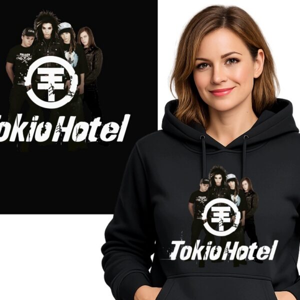 TOKIO HOTEL POP ROCK BLUZA BLUZA Z KAPTUREM CIEPŁA CZARNY
