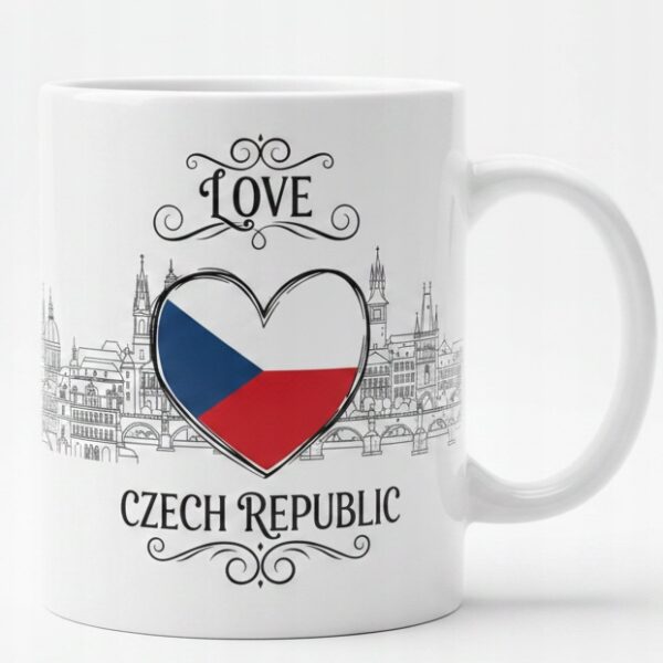 LOVE CZECH REPUBLIK KOCHAM CZECHY FLAGA KUBEK Z NADRUKIEM NA PREZENT