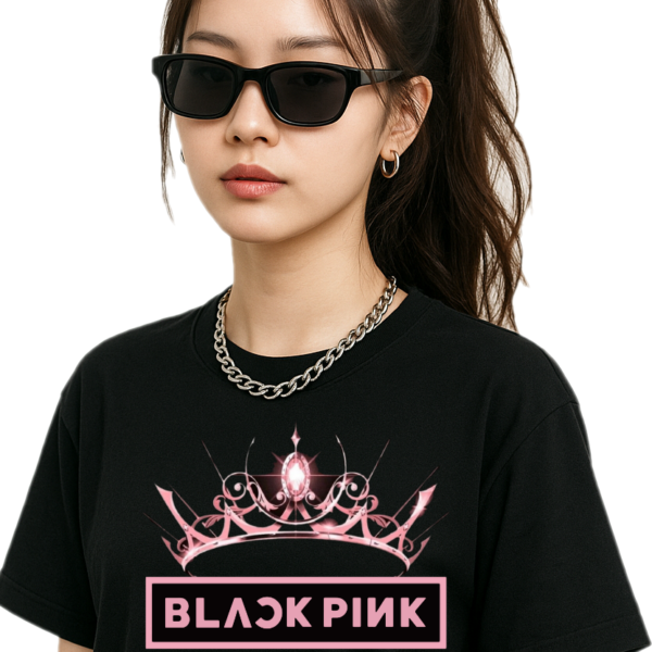 Koszulka fanart black pink muzyczny k-pop z autorską grafiką premium S