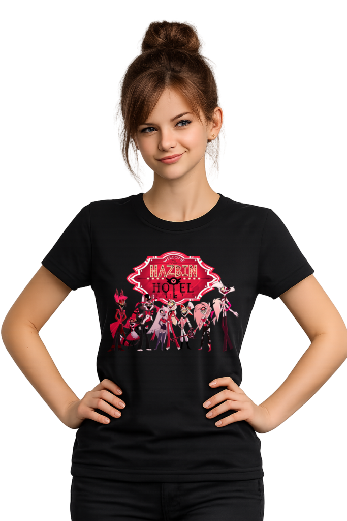 HAZBIN HOTEL FILM KOSZULKA T-SHIRT CZARNY PREMIUM (Kopia)