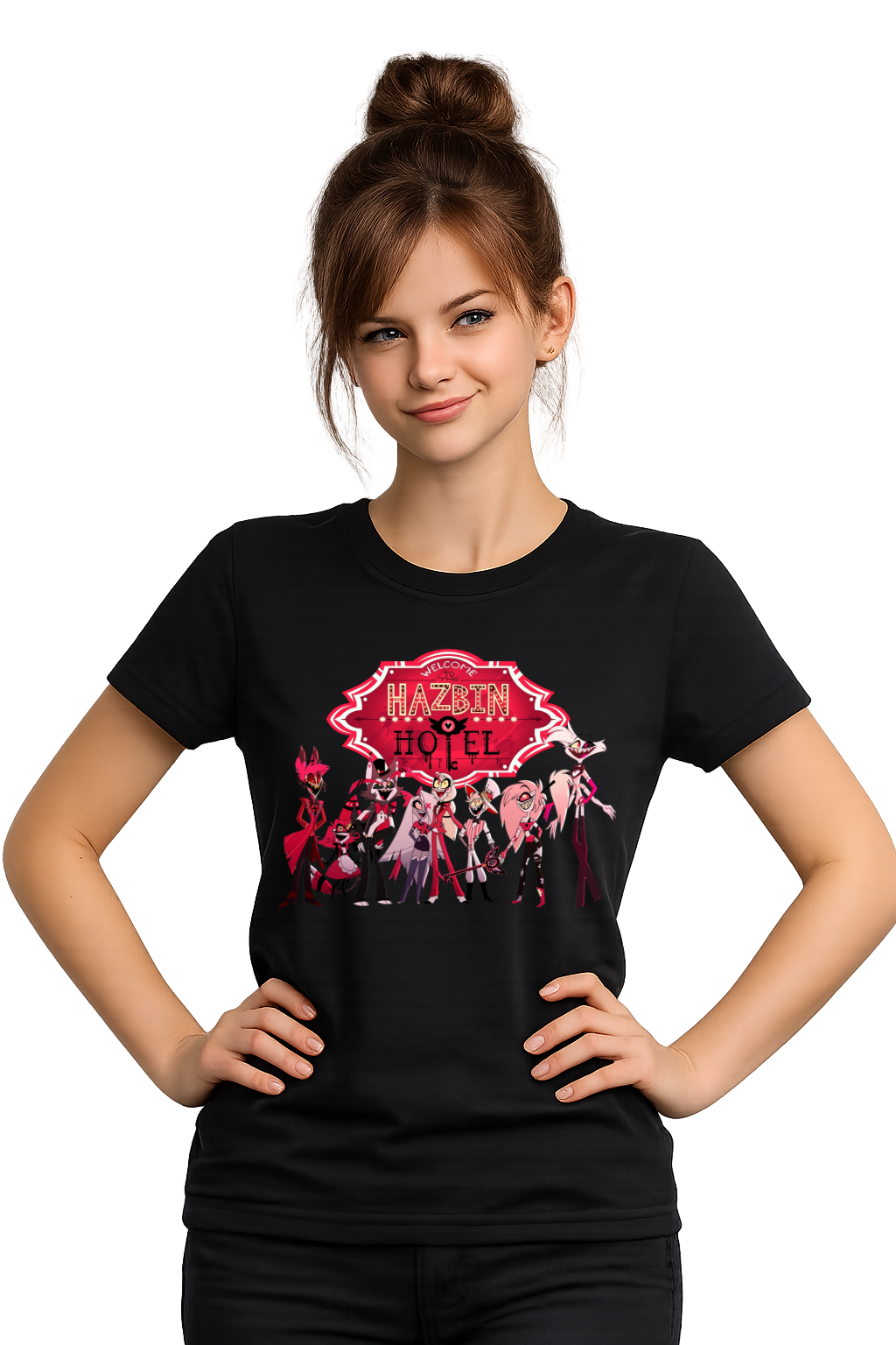 HAZBIN HOTEL FILM KOSZULKA T-SHIRT CZARNY PREMIUM (Kopia)