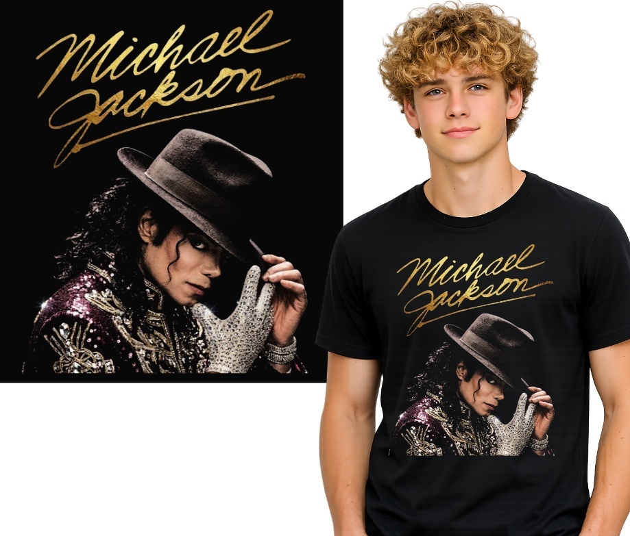 MICHAEL JACKSON KRÓL POP LEGENDA BAD KOSZULKA T-SHIRT CZARNY PREMIUM