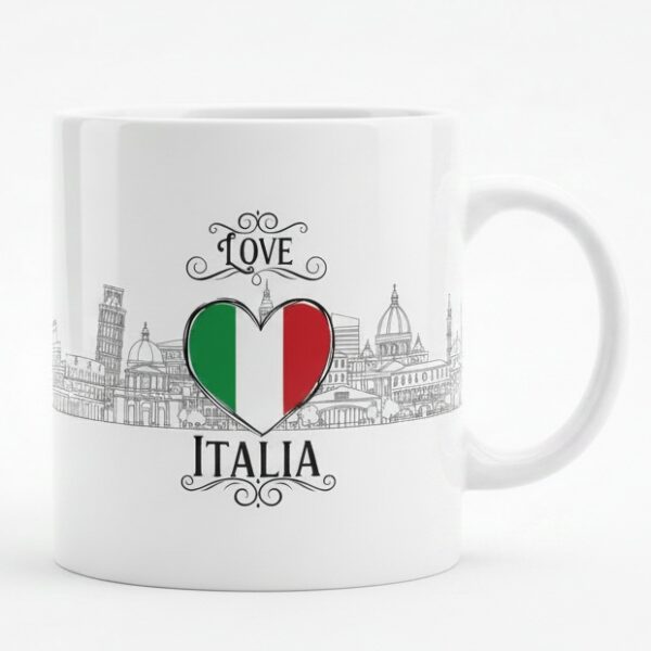 LOVE ITALIA KOCHAM WŁOCHY FLAGA KUBEK Z NADRUKIEM NA PREZENT