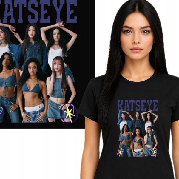 KATSEYE K-POP KOSZULKA NA PREZENT T-SHIRT CZARNY L