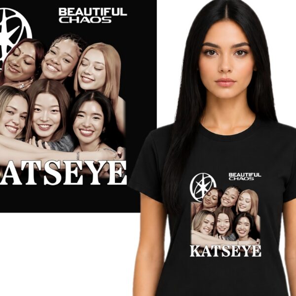 KATSEYE K-POP KOSZULKA NA PREZENT T-SHIRT CZARNY