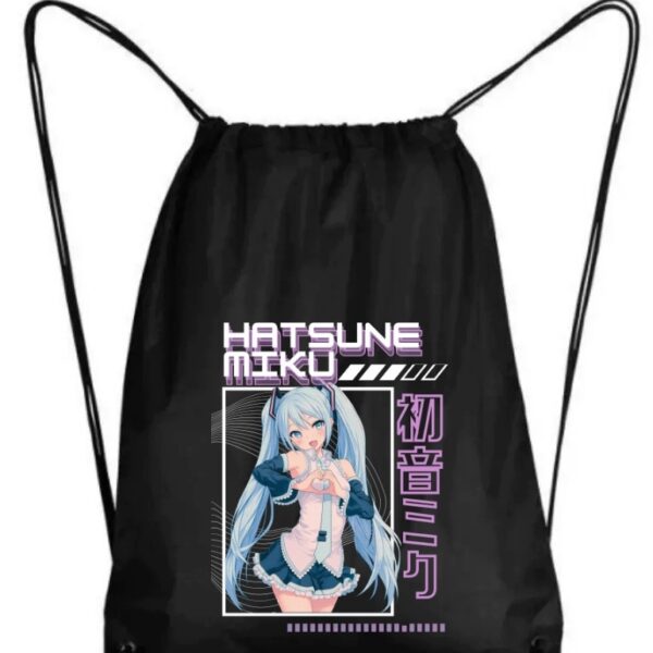 HATSUNE MIKU ANIME WOREK CZARNY PODRĘCZNY, MIEJSKI, SZKOLNY NA BUTY 02