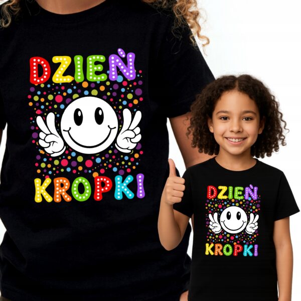 DZIEŃ KROPKI T-SHIRT CZARNY PREMIUM 116