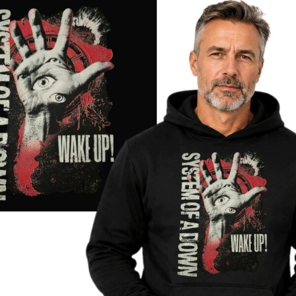 SYSTEM OF A DOWN MUZYKA ROCK BLUZA Z KAPTUREM CIEPŁA CZARNY