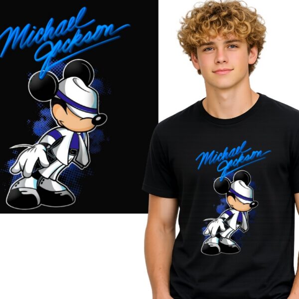 MICHAEL JACKSON MICKEY KRÓL POP LEGENDA KOSZULKA T-SHIRT CZARNY PREMIUM XS