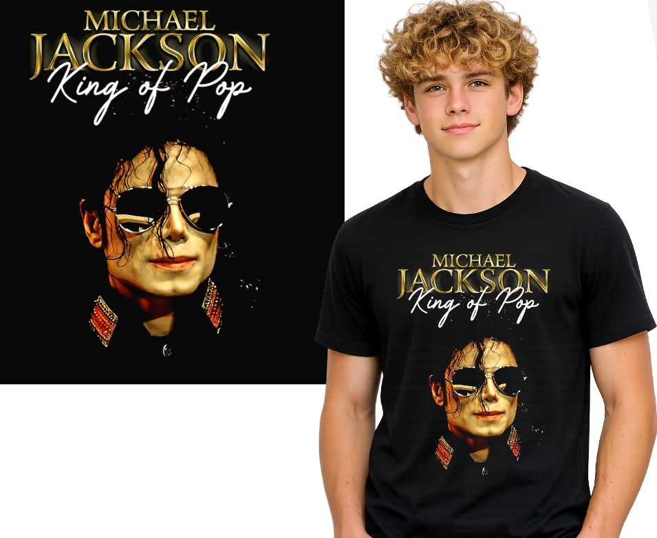 MICHAEL JACKSON KRÓL POP LEGENDA KOSZULKA T-SHIRT CZARNY PREMIUM