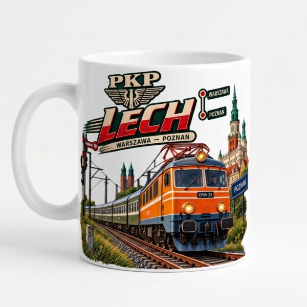 KUBEK PKP LECH HISTORYCZNA TRASA LOKOMOTYWA POCIĄG Prezent 330 ml