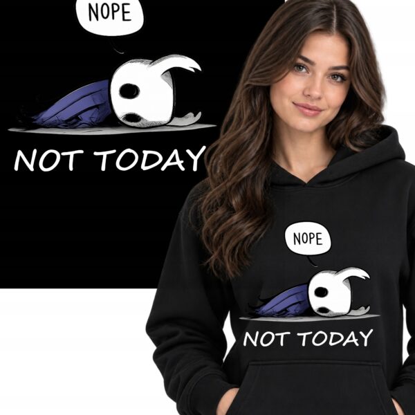 HOLLOW KNIGHT NOT TODAY GRA BLUZA Z KAPTUREM CIEPŁA CZARNY