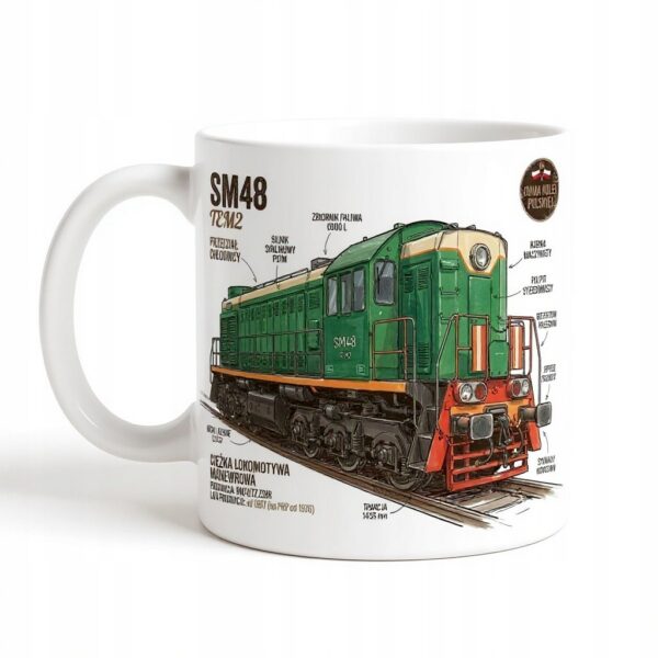 KUBEK PKP SM48 LOKOMOTYWA OPIS POCIĄG Prezent 330 ml