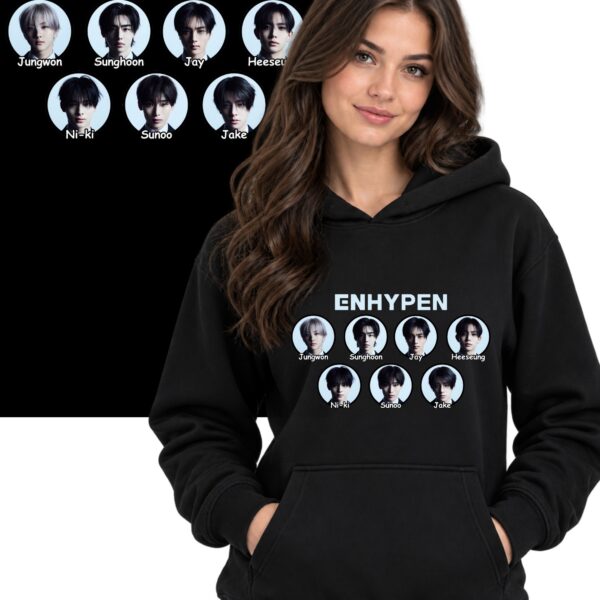 ENHYPEN K-POP BLUZA Z KAPTUREM CIEPŁA CZARNY